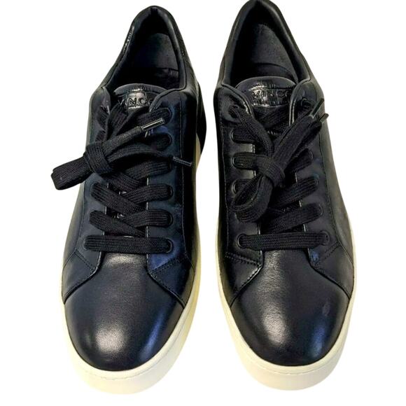 Vince. Black Leather Lace Up Sneakers US Womens Size 8 New without Tag / Box - Picture 1 of 8